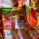 Vintage 1970s Womens Retro Psychedelic Floral Mid Mod Apron Open Back Top Sz M