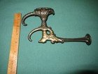 Antique Victorian Cast Iron Lion Gargoyle Hat Double Coat Hook Wall Hanger