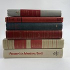 Lot Of 6 Antique Vintage Books Lot Blue Red Tan Gray Prop Shelf Decor Stack