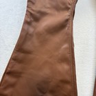 Rock   Roll Denim Pants Womens 31x34 Rust Pleather Bargain Button Bell High Rise