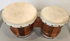 Vintage  1970 s  Wooden Bongo Drums Set Instrument Wood Latin Percussion 6    7 