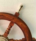Vintage Boat Ships Captains Nautical Wooden 18  Wheel Brass Handle Wall Decor