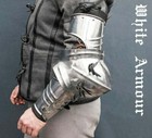 Medieval Larp Warrior Steel Pair Of Arms With Couters Gothic Armor Bracers