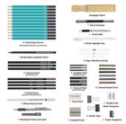 50pc Professional Drawing Artist Kit Pencils Sketch Charcoal Art Set Adults Bag