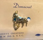 Democrat Democratic Party Donkey Lapel Pins Lot Of 2 Gerry s Creations Cards Vtg
