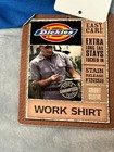 Dickies Twill Work Shirt Mens 5xl Blue Short Sleeve Collared Pockets Button-up