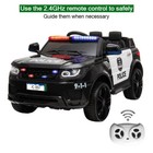 Kids Electric Cars Police Ride On Car Remote Control Led Flashing Light Music