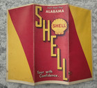 1934 Shell Road Map Alabama Gas Oil