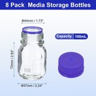 8 Pack Media Storage Bottles 100ml Borosilicate Glass Graduated Bottles Clear