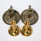 Vintage Antique Brass Chamber Candlestick Candle Holder 2 Pair 4pc Lot England