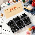 120 Pcs 5 Different Sizes Black Safety Pins Assorted small And Large Safety Pins