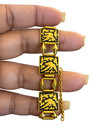 Vintage Spanish Toledo Damascene Jewelry Set Bracelet Brooch Earrings Black Gold