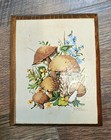 Vtg Mushroom Wall Hanging Plaques Signed Set Of 2 Boho 1970 s     see    
