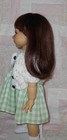 Imsco Doll Wig Size 13 14 Dark Brown W red Long Straight Hair   Bangs M-80 Nwt