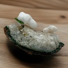 Hand Carved Stone Polar Bear With Cub Hi End Folk Art Jade Fish In Bears Mouth