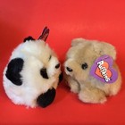 Puffkins Plush Peter Panda Bear And Honey Bear With Tags 1997 Vintage Lot Of 2