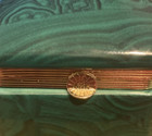 Andrea By Sadek Malachite Green Porcelain Square Trinket Box Gold Clasp Japan