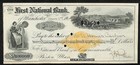 Scarce 1900 First National Bank Check Manchester   Boston Mass Textile Vignette