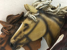 3 Horse Heads Wall Art Plaque Hanging Resin Western Decor 3d Vintage 12 25  Long
