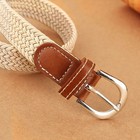 7001 Women s Leather Covered Buckle Woven Elastic Stretch Belt  1-1 4  Wide