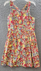 Polo Ralph Lauren Lemon-floral Slub Dress Big Girls Size 12 Multi Button Front