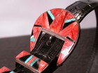 Canyon Collection Zora Joe Sterling Spiny Oyster Inlay Belt And Buckle