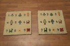 Pair Of Two Handmade Accent Rugs 1x1 With Whimsical Animal Motifs And Numbers