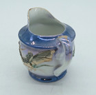 Vintage Japanese Moriage Dragonware Lusterware Creamer Blue white purple 4 