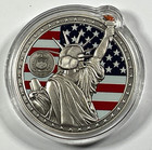 2025 1 Oz Antique Colorized Samoa Silver Statue Of Liberty Coin Box coa 272 1000