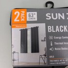Sun Zero Arlo Blackout Window Panels 2 Pack 40x63 Black Grommet Curtain Pair