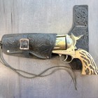 Lot Of 2 Vtg Cap Gun Fanner 50 Gun Shootin  Shell  45 Leather Holster Mattel Usa