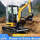 New 1 Ton Diesel Mini Excavator With 2 Ton 30kw Kubota Engine Customizable Color