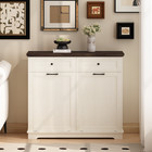 20 Gallon Double Tilt Out Trash Can Cabinet Freestanding Trash Bin Cabinet