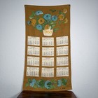 Vintage Vera Neumann 1968 Vase With Zinnias Linen Calendar Tea Towel
