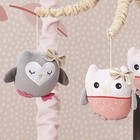 Lambs   Ivy Family Tree Pink gray tan Owl Musical Baby Crib Mobile