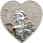 2013 Cameroon 1000 Francs Cfa Heart Of Love - Heart Shape Sterling Silver Coin