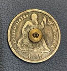Love Token Over An 1877 Seated Liberty Dime - 90  Silver