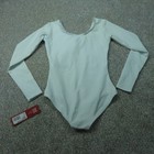 Capezio Leotard Girls Medium White Long Sleeve Ballet Dancewear