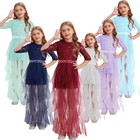 Girls Skirt Long Sleeve Dress Breathable Miniskirt Princess Lace Party Costume
