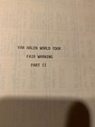 Van Halen Fair Warning 1981 Road Crew Tour Itinerary Book Part 2