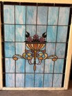Pair Of Antique Vintage Stained Glass Windows