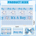 4 Rolls Baby Boy Ribbons - Linen Blue Diaper Cake Decor Ribbons For Gender Revea