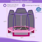 7ft Kids Trampoline With Safety Enclosure Net Spring Pad   Jumping Mat For Kids