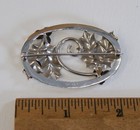 Vintage Holly  Flower  Floral Sterling Silver Brooch Pin 9 5 Grams  Sm2315