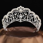 7 5cm Tall Crystal Pearl Large Wedding Queen Princess Prom Tiara Crown For Women