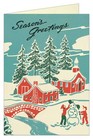 Cavallini   Co  Christmas Winter Wonderland Glittered Greeting Boxed Notecards