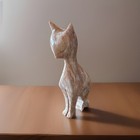 Vintage Mid-century Modern Stylized Pink Marble Cat Figurine Hand Carved 3 5 Lbs