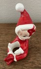Vintage 1950   s Lefton Ceramic Christmas Elf Taper Candle Hugger Japan Set Of 2
