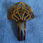 Edwardian Art Deco Faux Tortoise Shell Hair Comb Bohemian Art Nouveau Mucha 