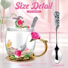 Set Of 4 Glass Tea Mugs With Lids And Spoons Vintage Glass Coffee Mugs